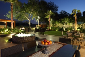 Lighting can provide an atmosphere to the garden or at the very least, add to it. 